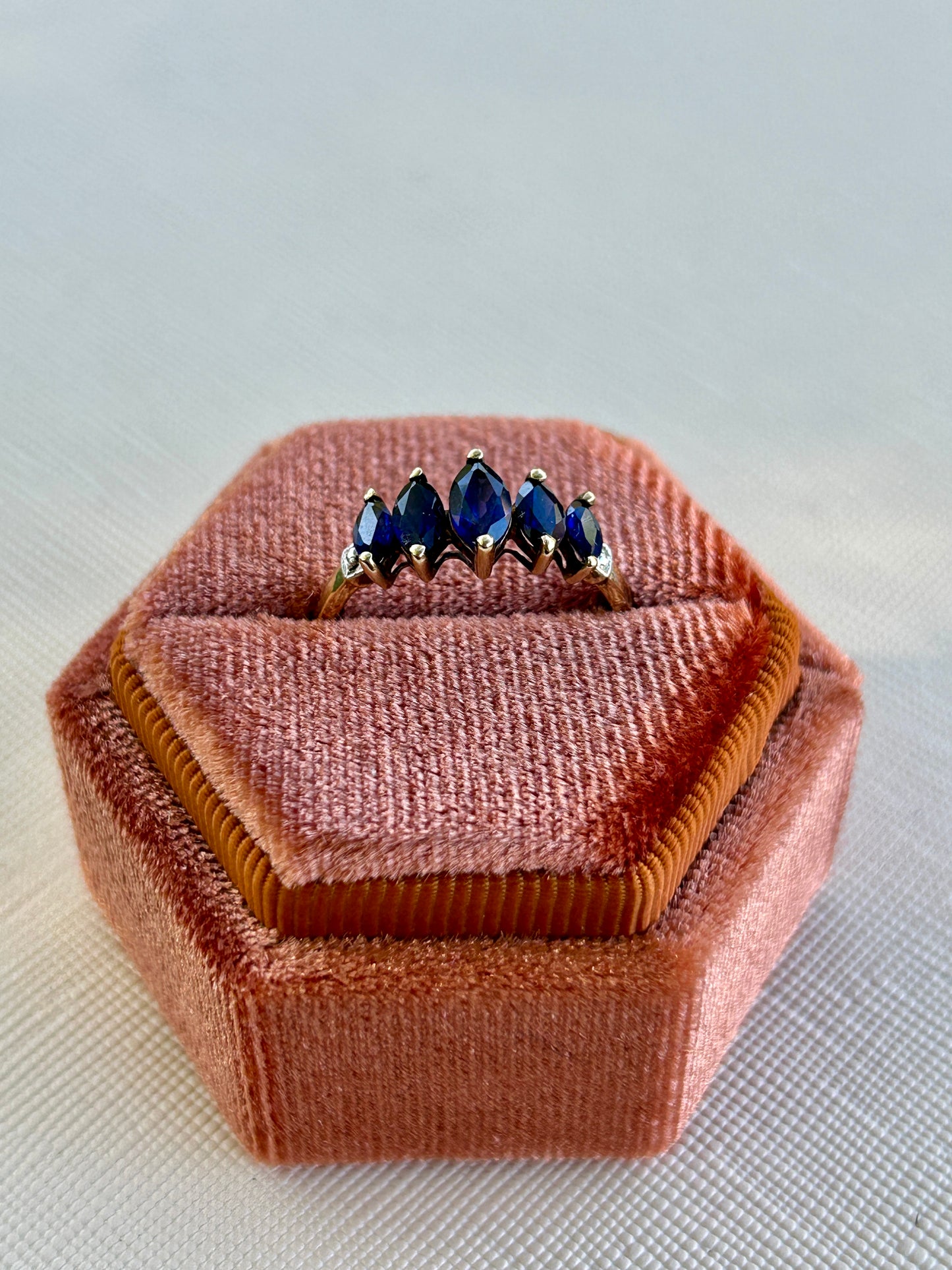 Blue Sapphire Marquise Ring