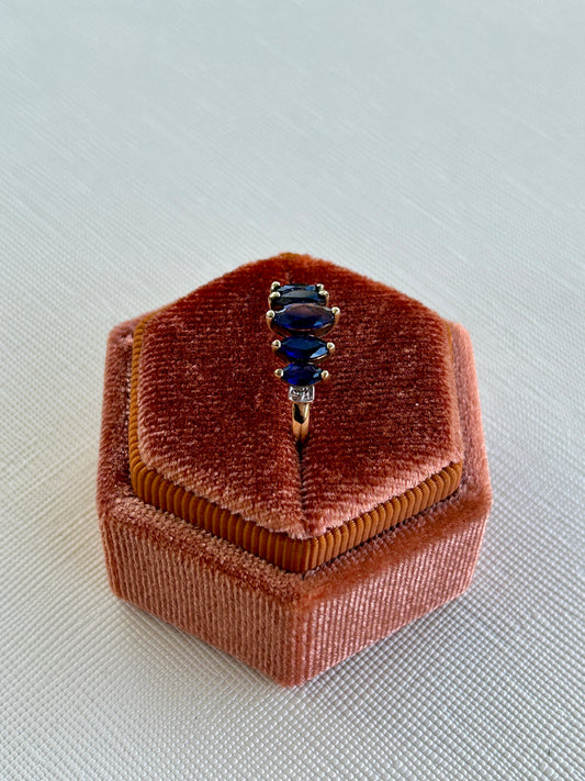 Blue Sapphire Marquise Ring