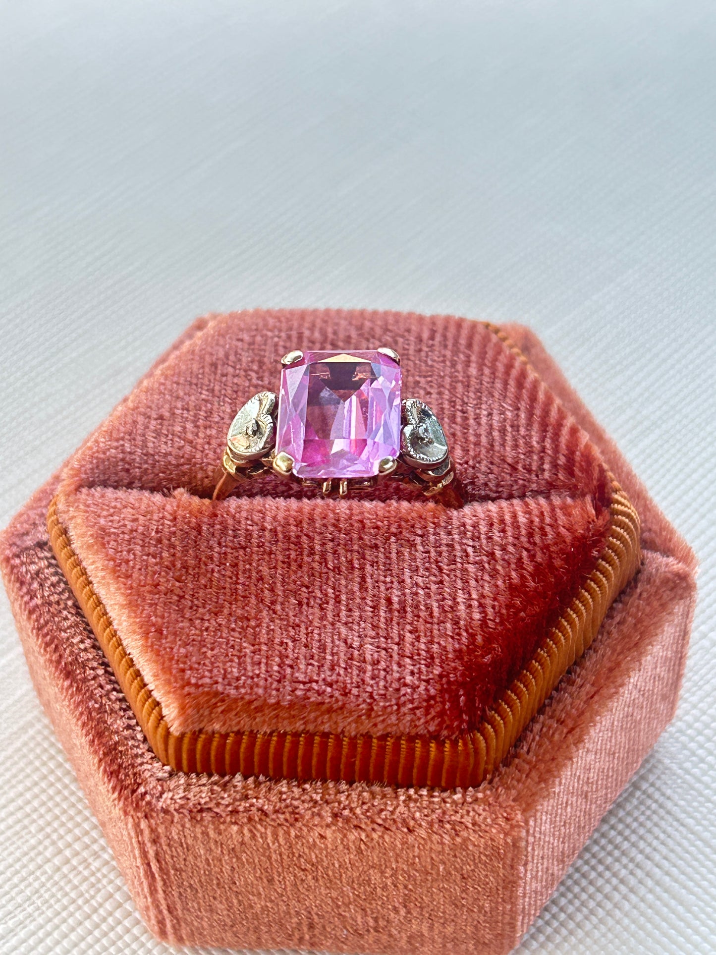 Vintage Pink Sapphire Cocktail Ring