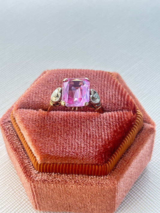 Vintage Pink Sapphire Cocktail Ring