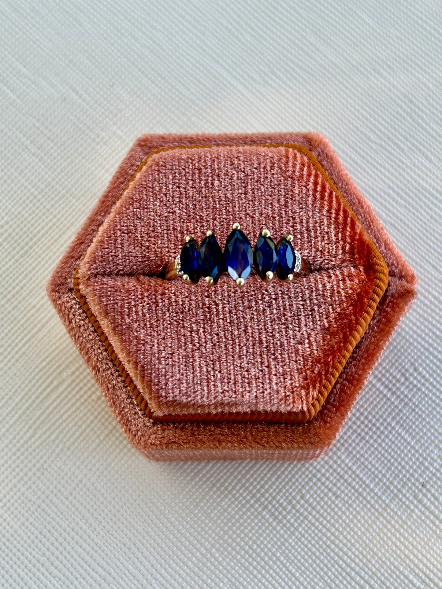 Blue Sapphire Marquise Ring