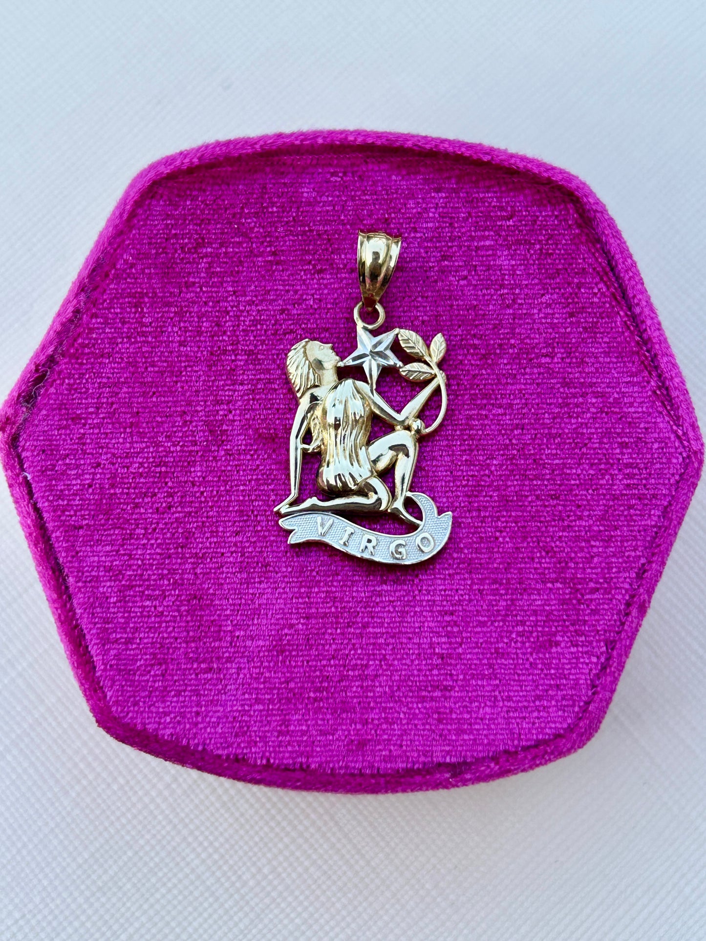 Gold Virgo Zodiac Pendant