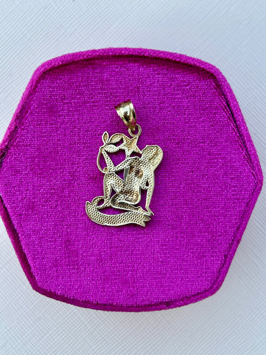 Gold Virgo Zodiac Pendant