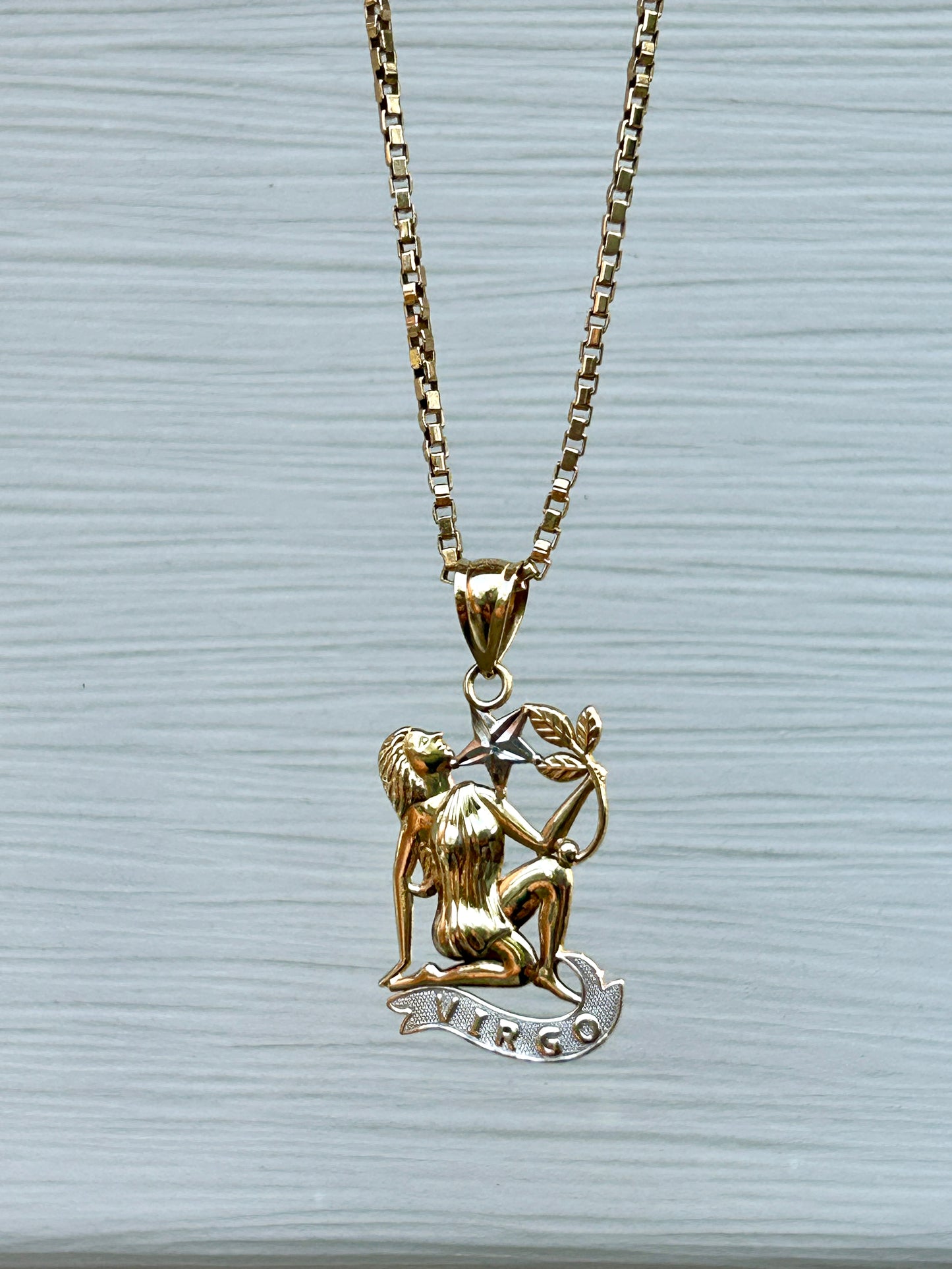 Gold Virgo Zodiac Pendant
